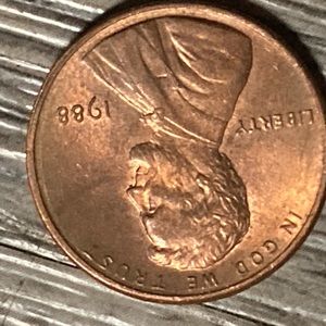 1988 Lincoln memorial penny-no mint mark
